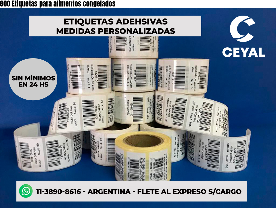 800 Etiquetas para alimentos congelados