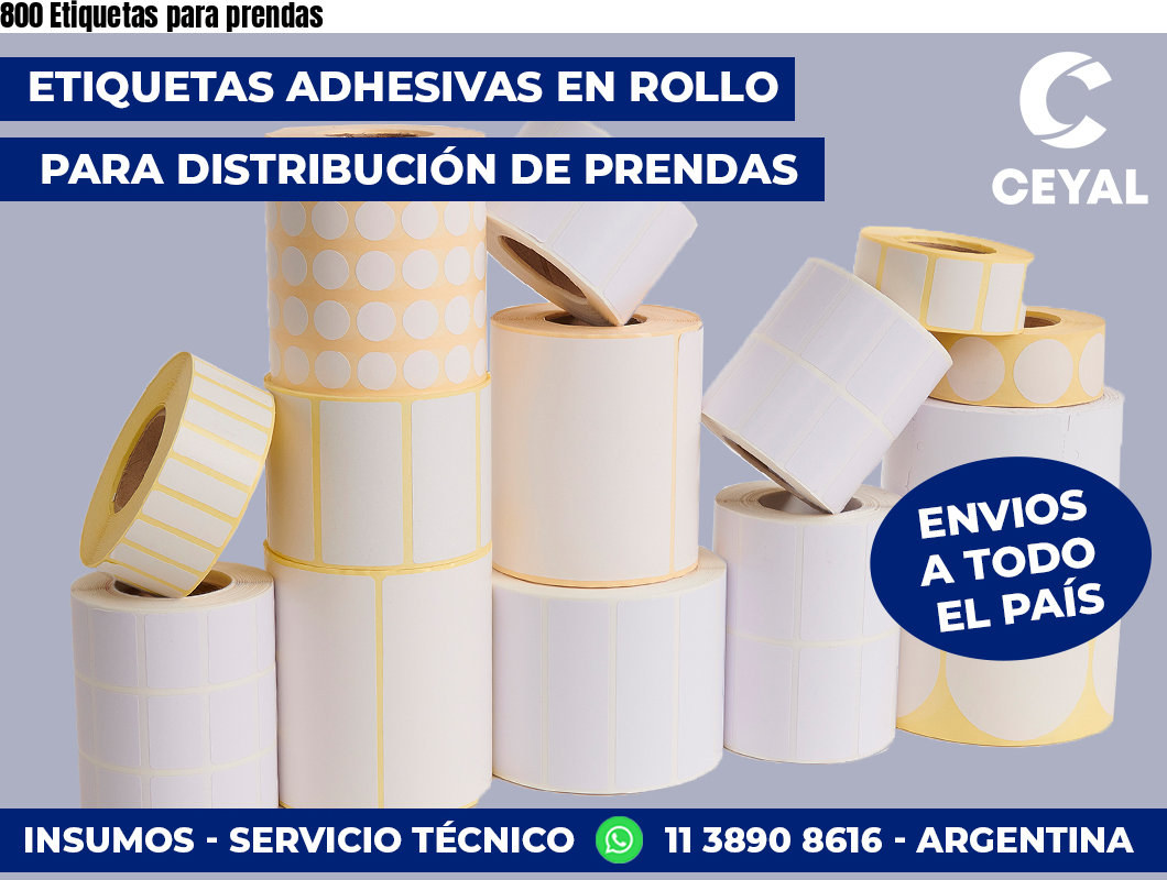 800 Etiquetas para prendas
