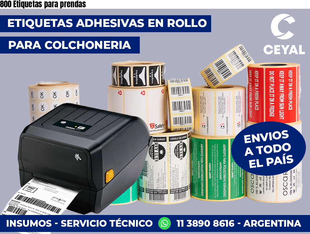 800 Etiquetas para prendas