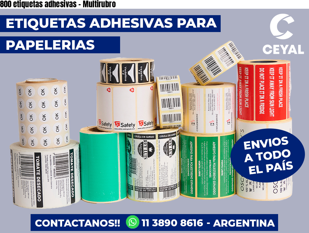 800 etiquetas adhesivas - Multirubro
