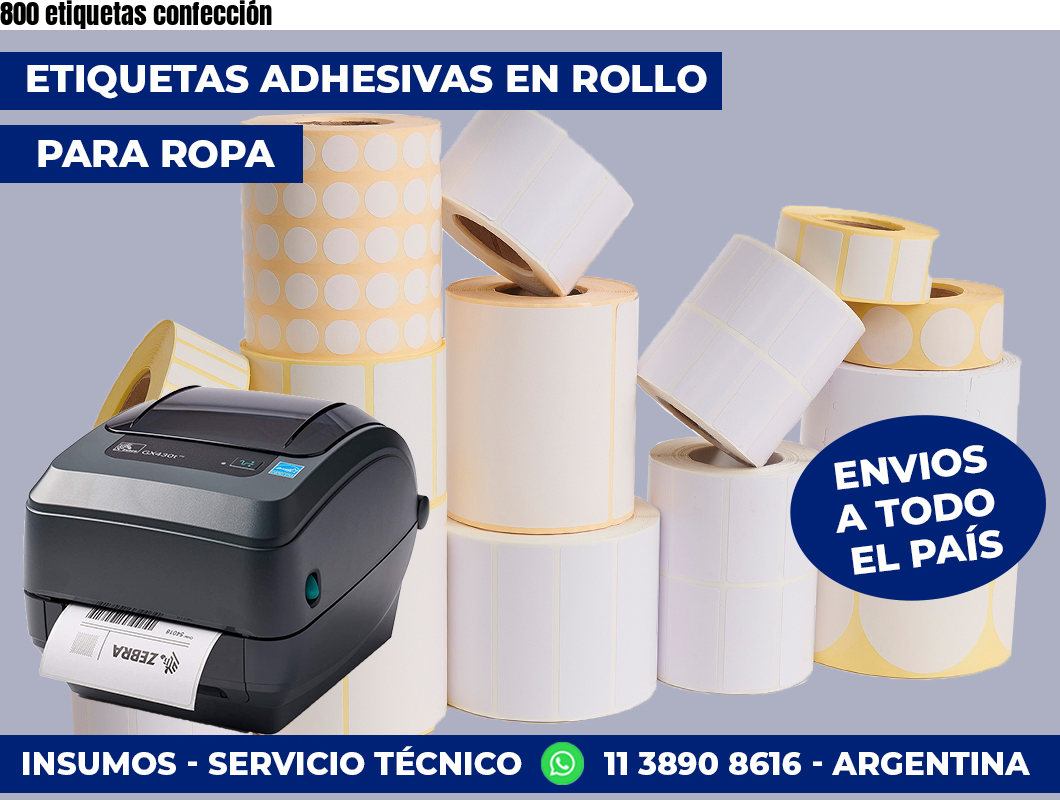 800 etiquetas confección