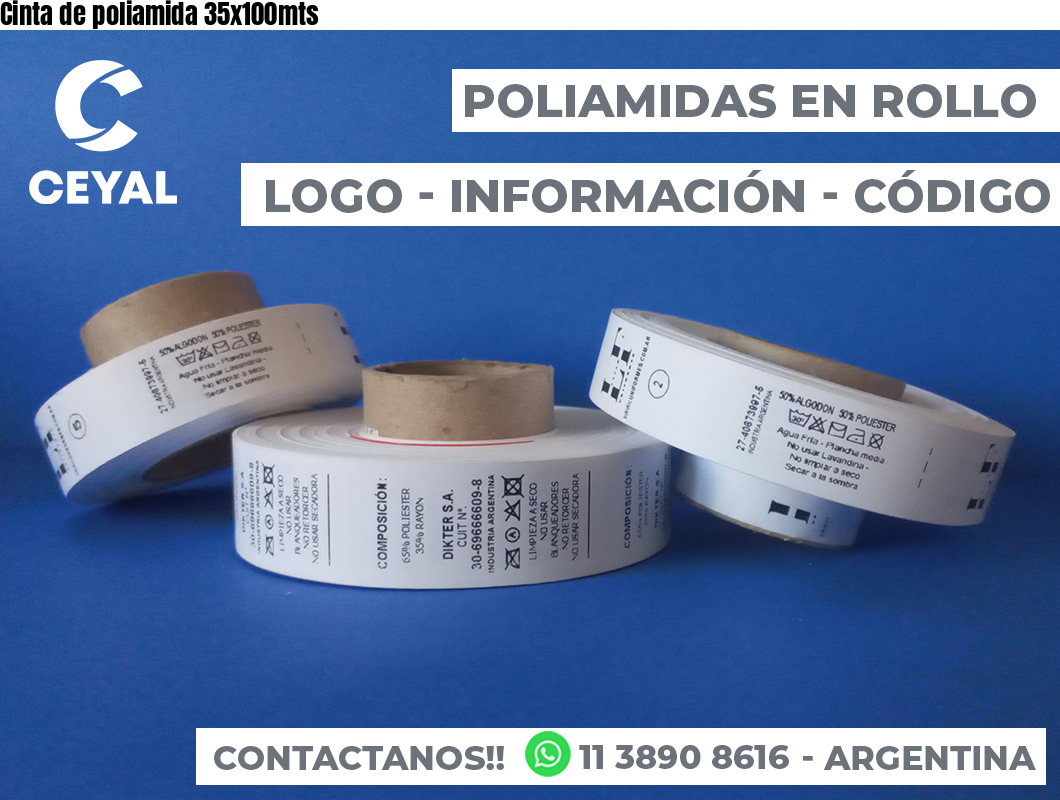 Cinta de poliamida 35x100mts