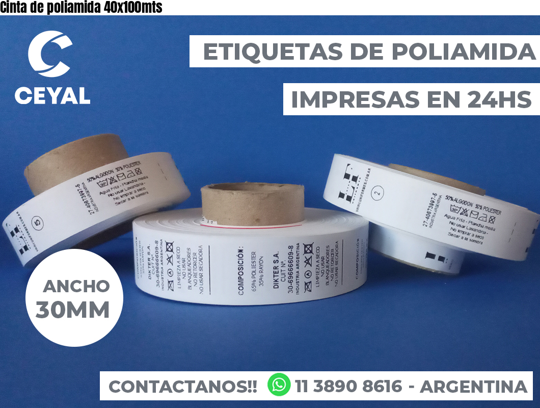 Cinta de poliamida 40x100mts
