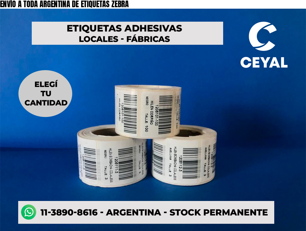 ENVÍO A TODA ARGENTINA DE ETIQUETAS ZEBRA
