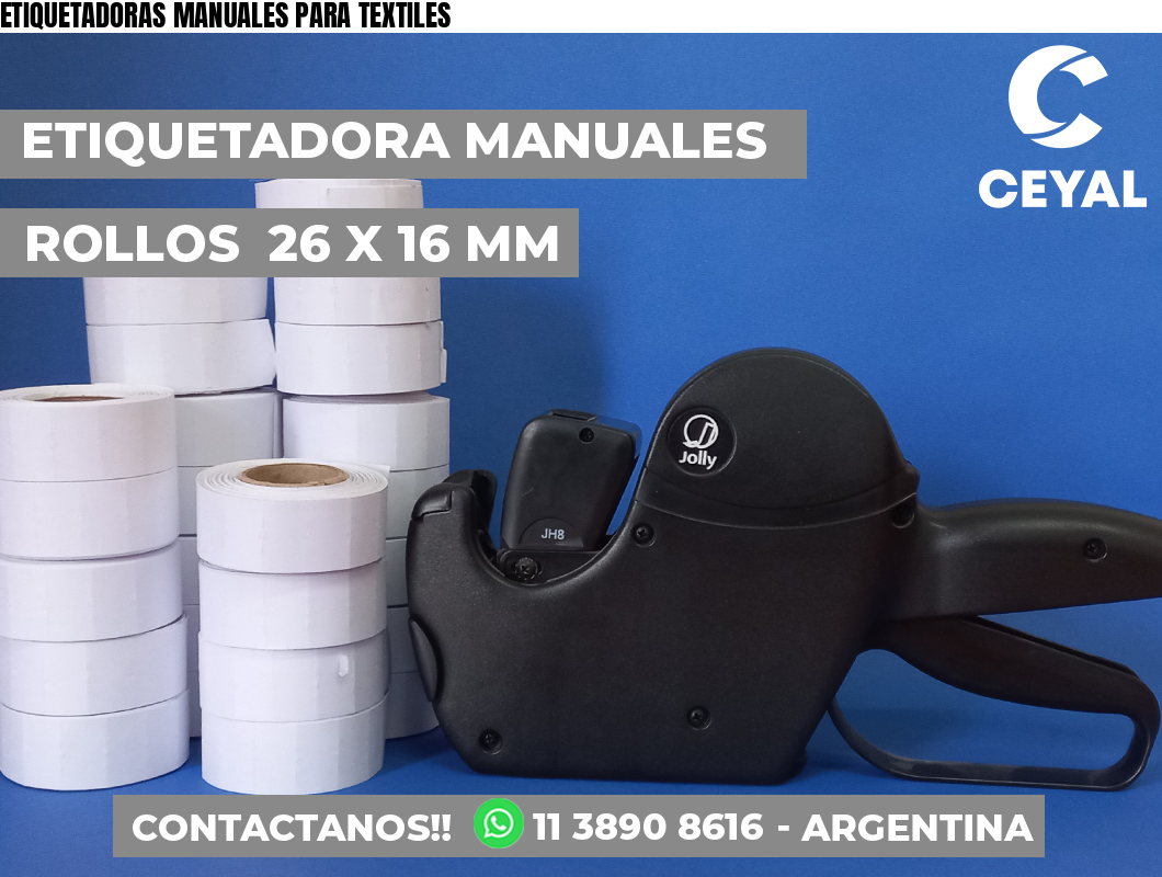 ETIQUETADORAS MANUALES PARA TEXTILES
