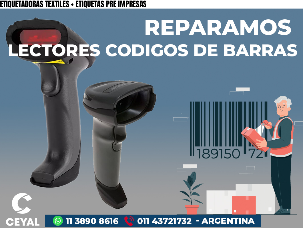ETIQUETADORAS TEXTILES + ETIQUETAS PRE IMPRESAS