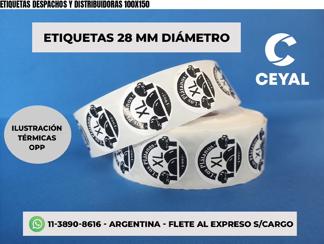 ETIQUETAS DESPACHOS Y DISTRIBUIDORAS 100X150