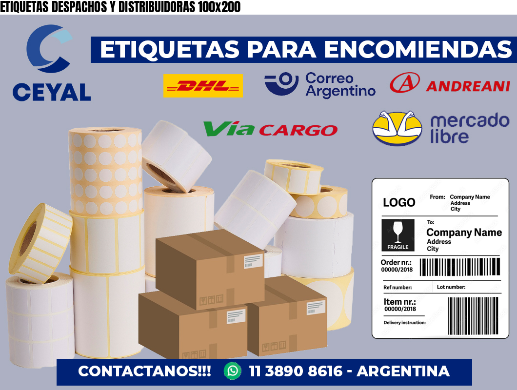 ETIQUETAS DESPACHOS Y DISTRIBUIDORAS 100×200