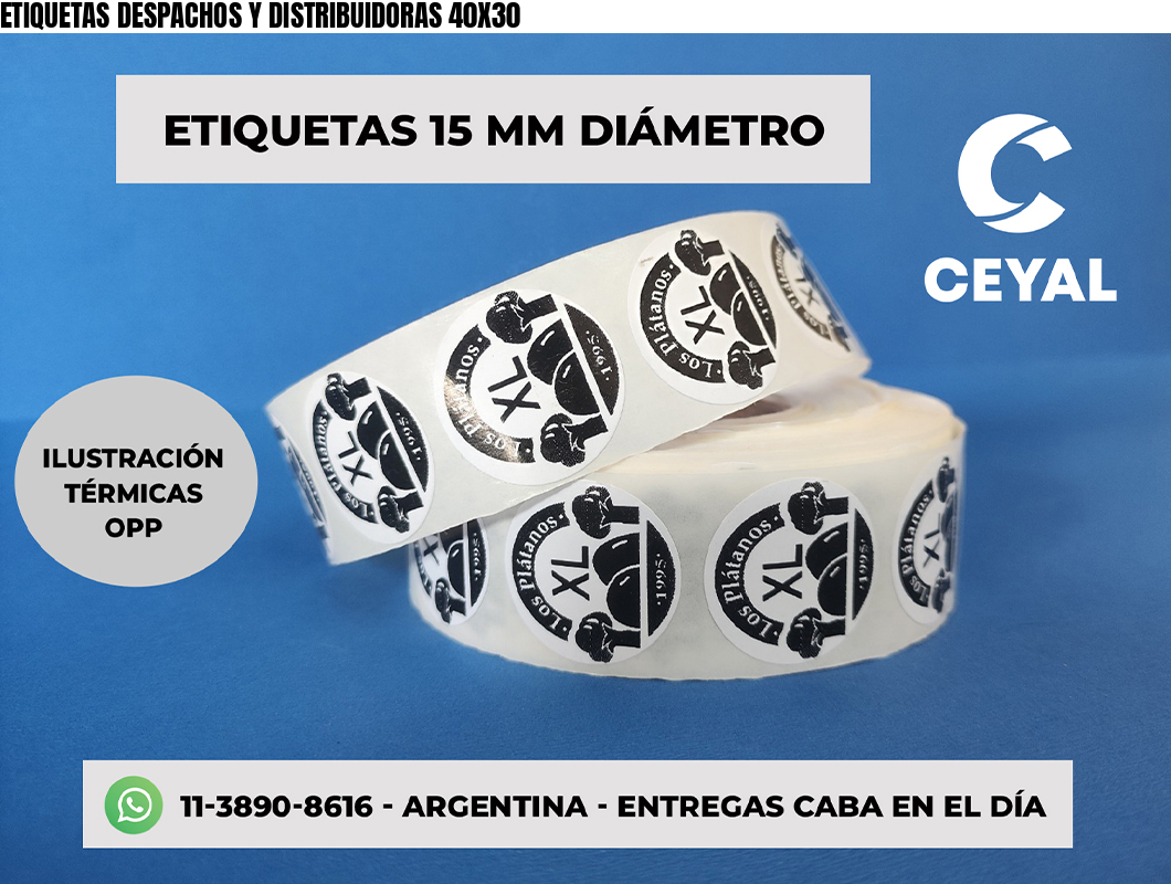 ETIQUETAS DESPACHOS Y DISTRIBUIDORAS 40X30