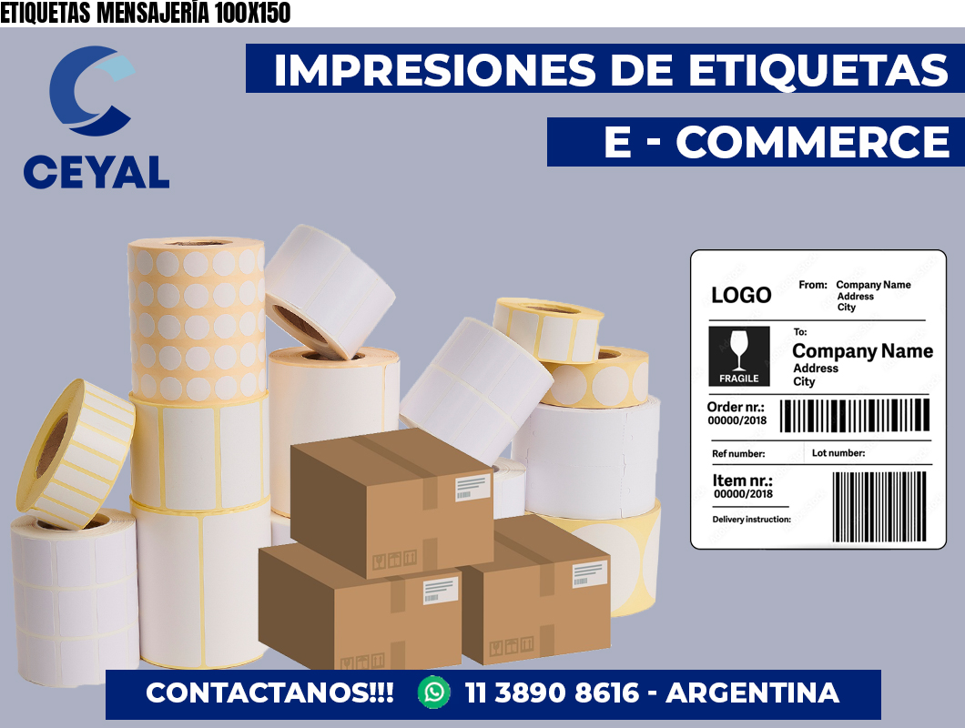 ETIQUETAS MENSAJERÍA 100X150