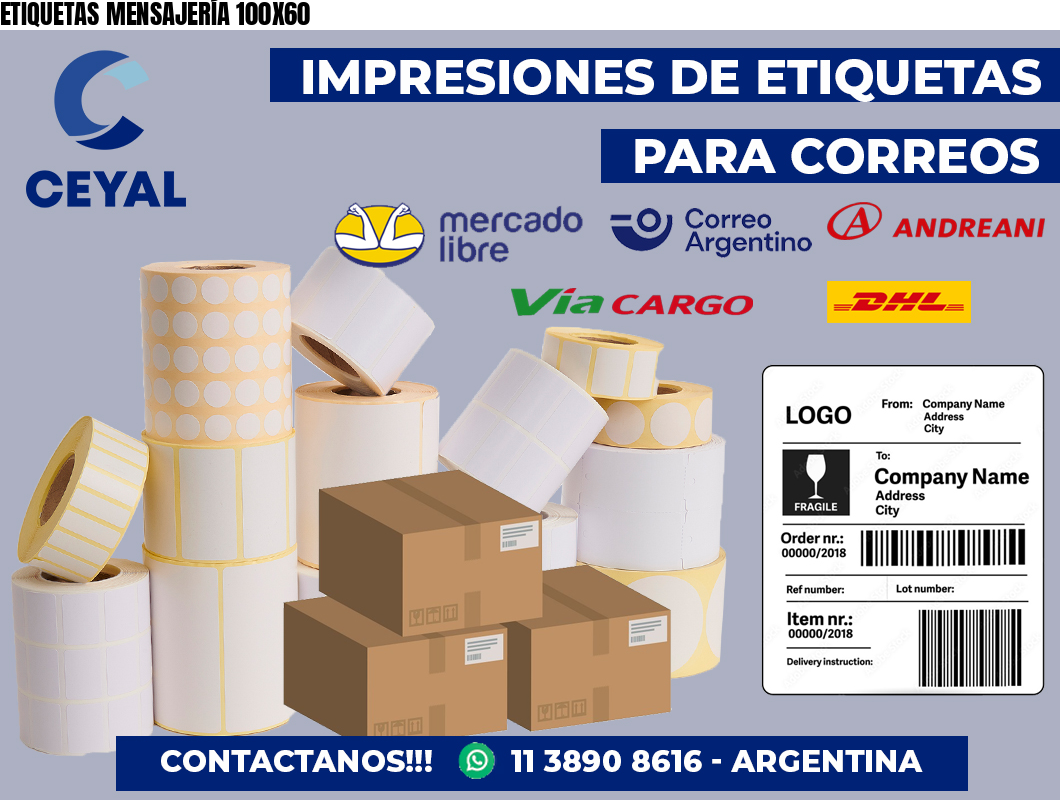 ETIQUETAS MENSAJERÍA 100X60