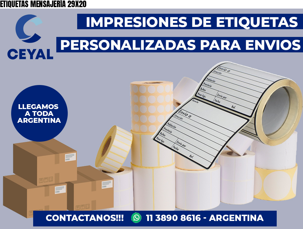 ETIQUETAS MENSAJERÍA 29X20
