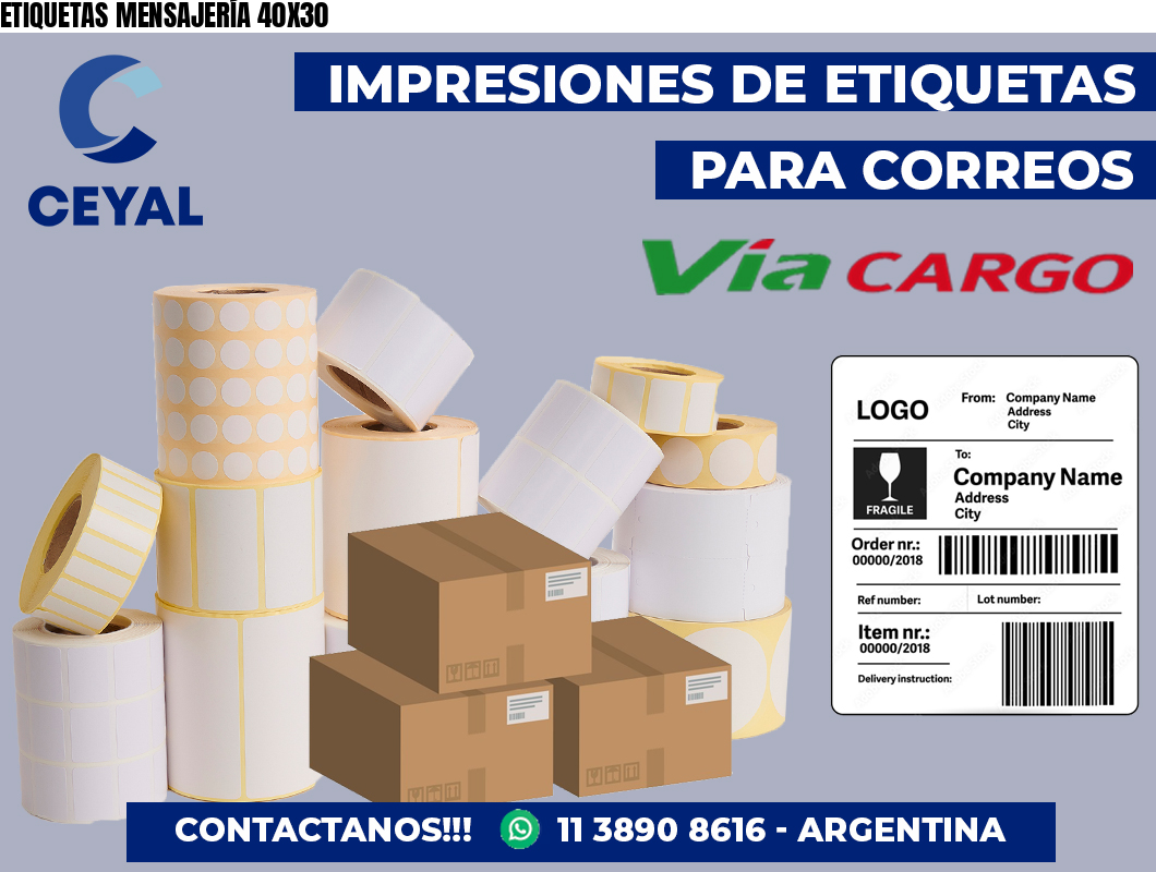 ETIQUETAS MENSAJERÍA 40X30