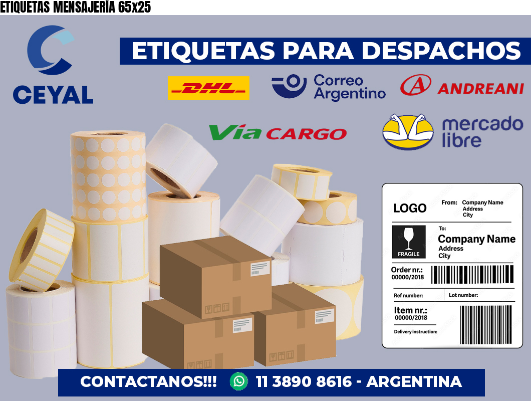 ETIQUETAS MENSAJERÍA 65×25