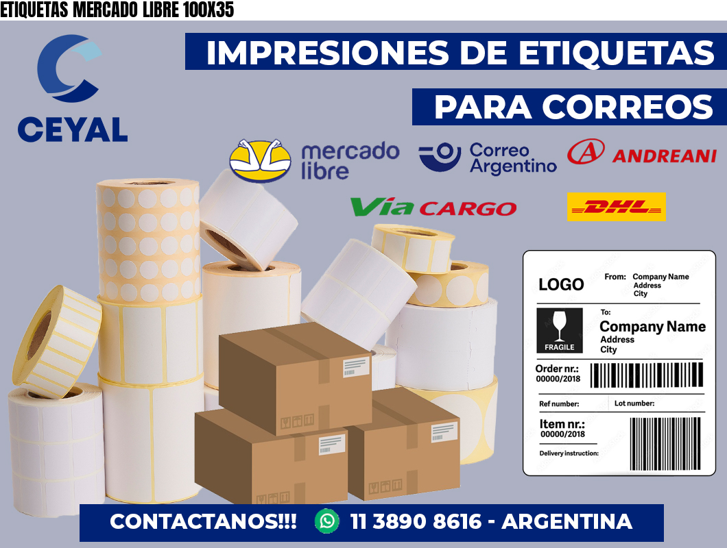 ETIQUETAS MERCADO LIBRE 100X35