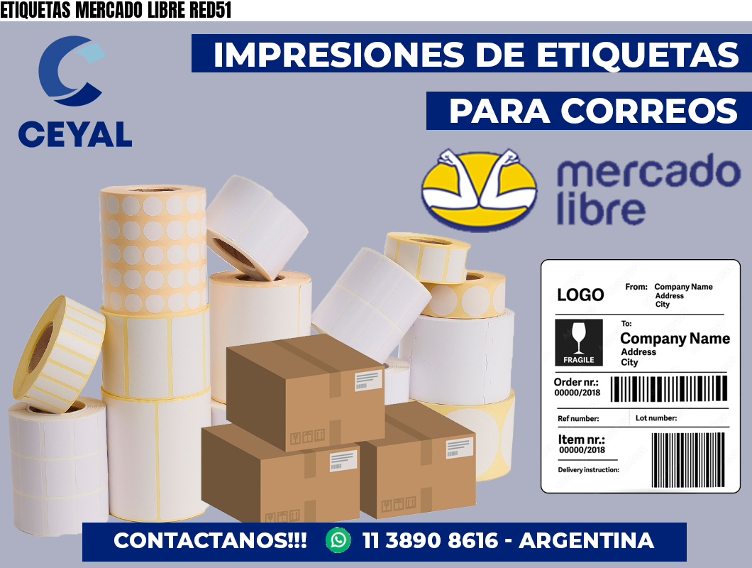 ETIQUETAS MERCADO LIBRE RED51
