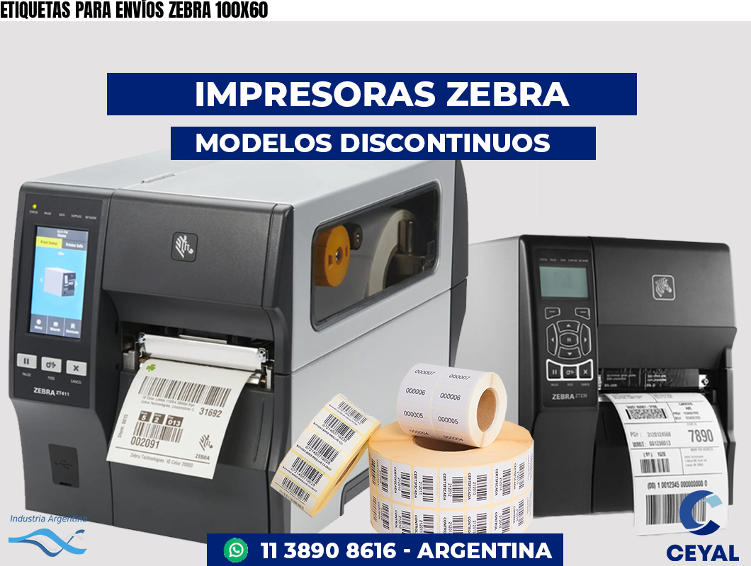 ETIQUETAS PARA ENVÍOS ZEBRA 100X60
