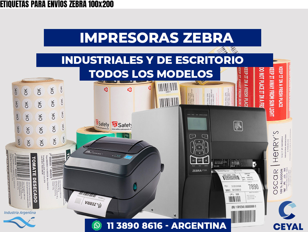 ETIQUETAS PARA ENVÍOS ZEBRA 100x200