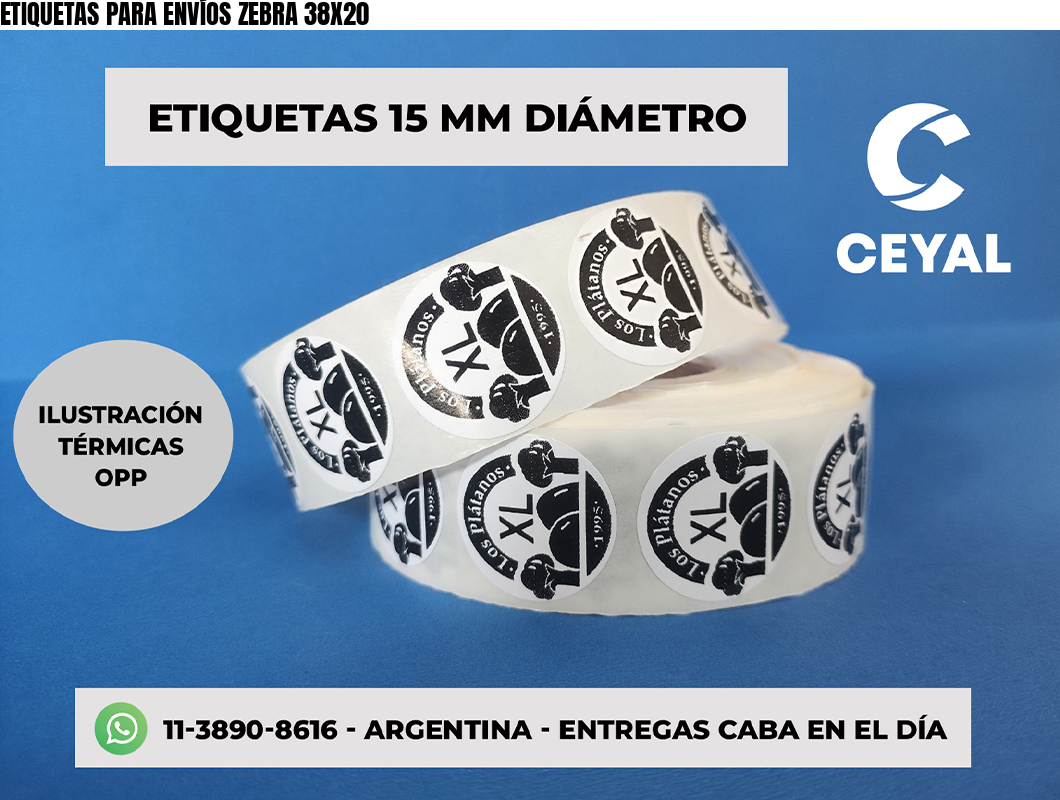 ETIQUETAS PARA ENVÍOS ZEBRA 38X20