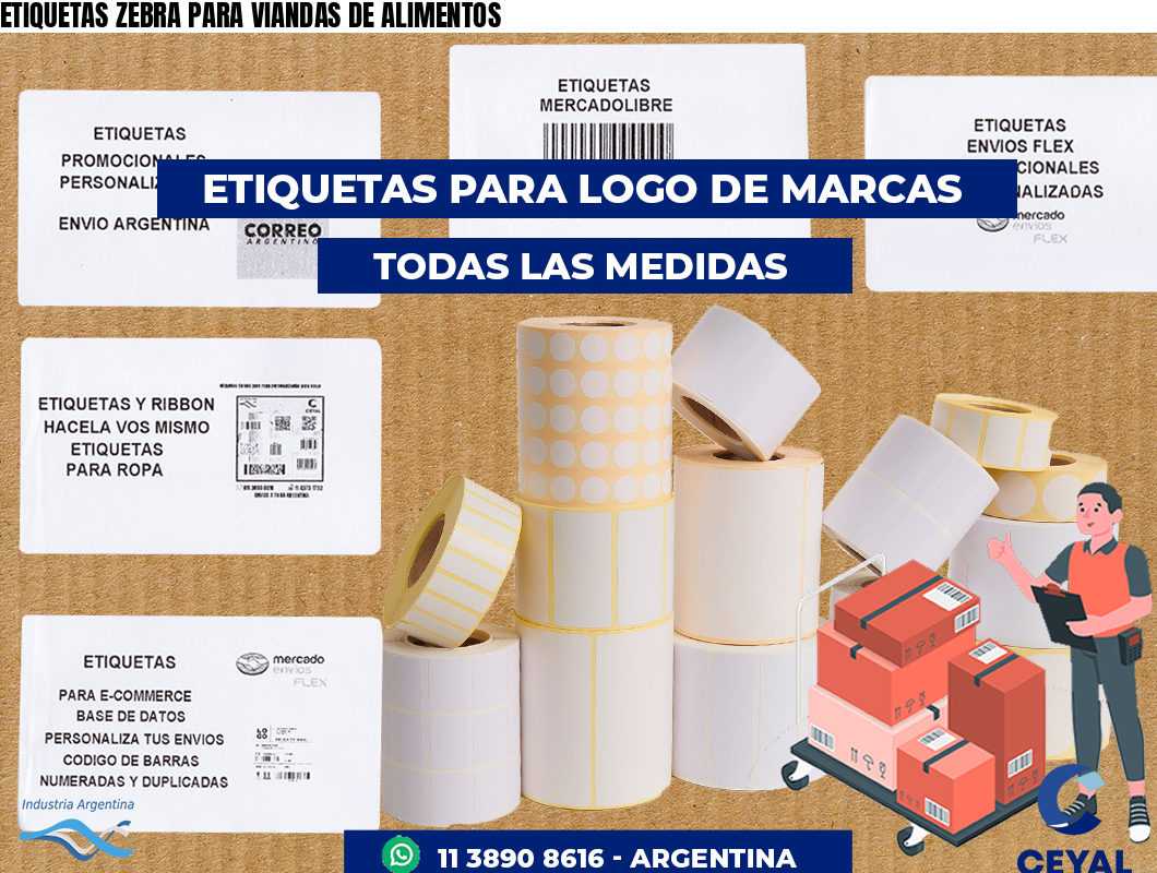 ETIQUETAS ZEBRA PARA VIANDAS DE ALIMENTOS