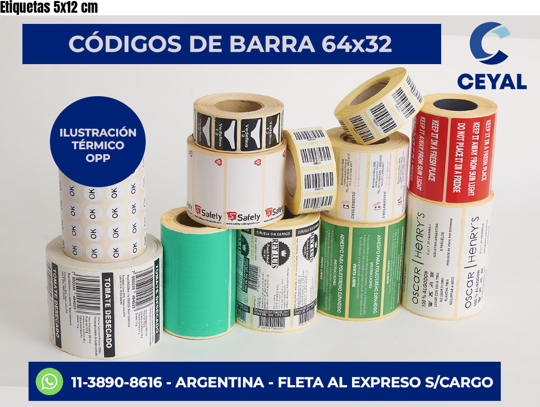 Etiquetas 5×12 cm