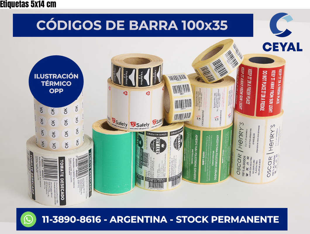 Etiquetas 5×14 cm