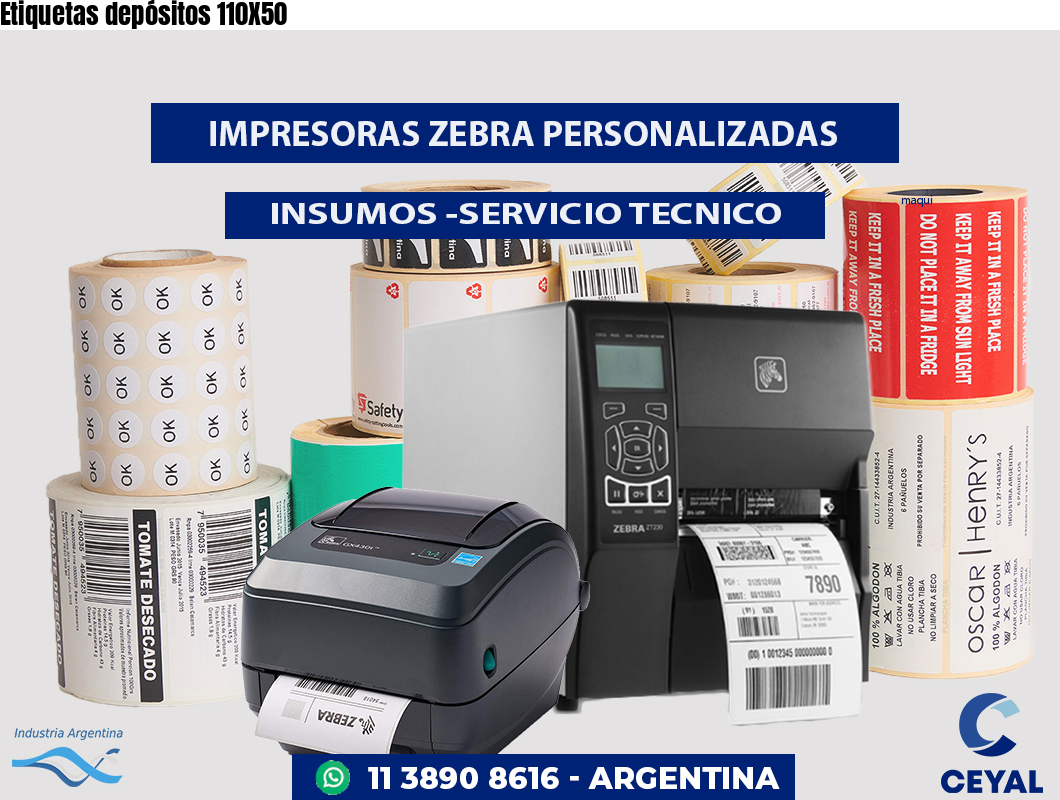Etiquetas depósitos 110X50