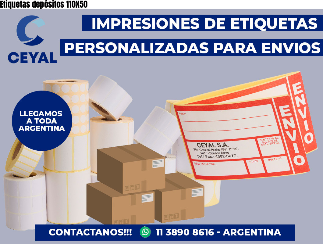 Etiquetas depósitos 110X50