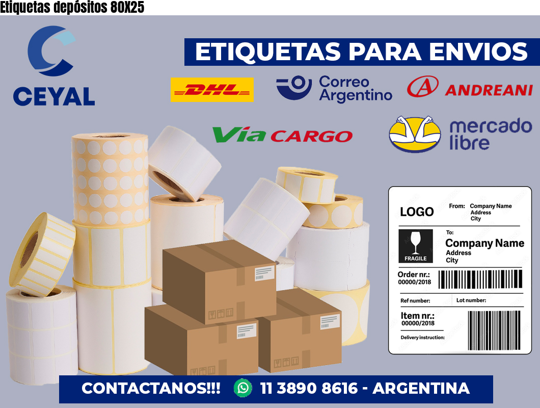 Etiquetas depósitos 80X25