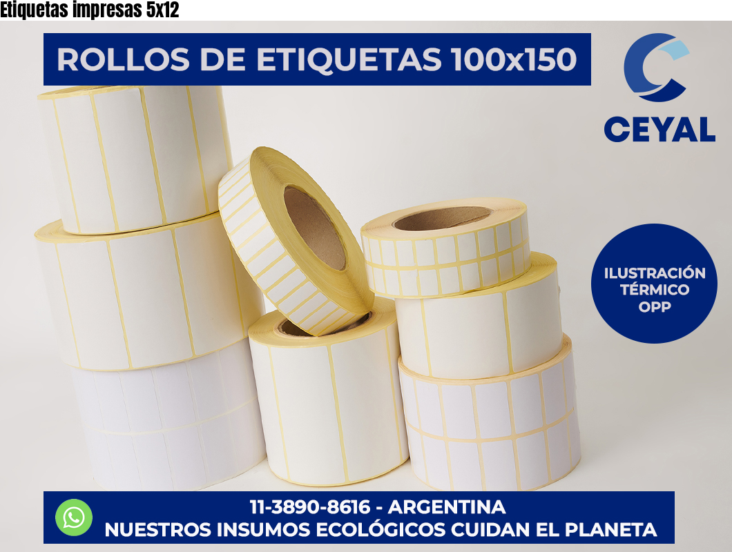 Etiquetas impresas 5×12