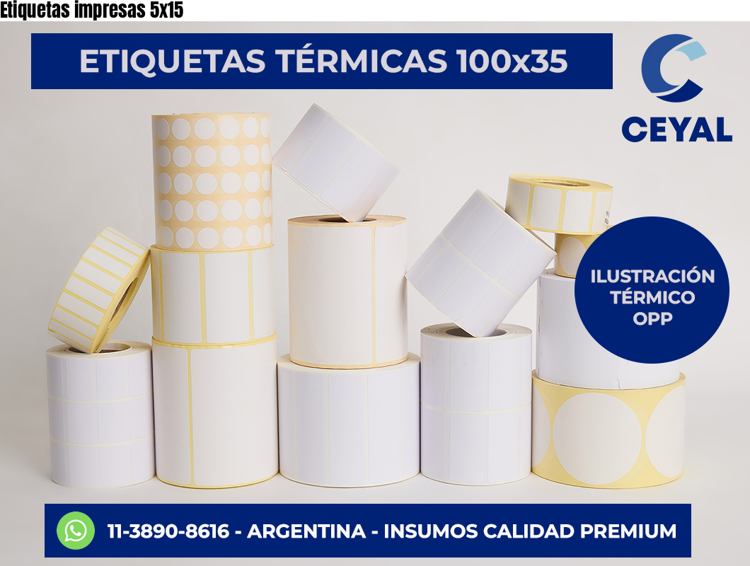 Etiquetas impresas 5×15
