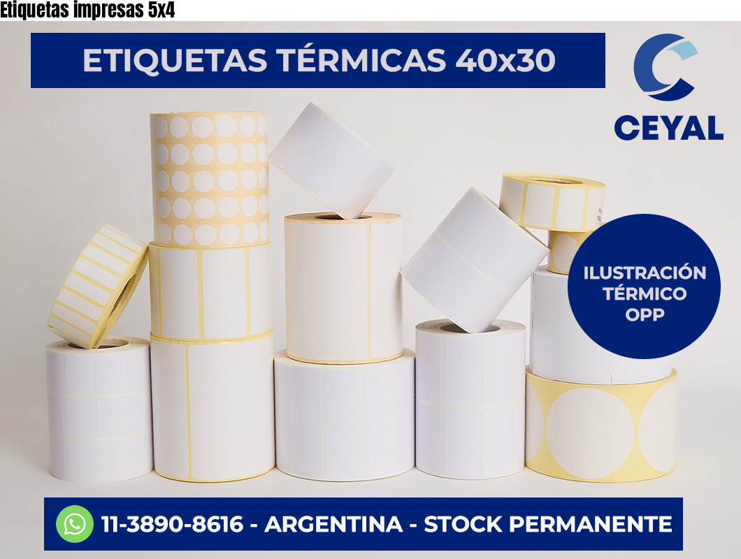 Etiquetas impresas 5×4