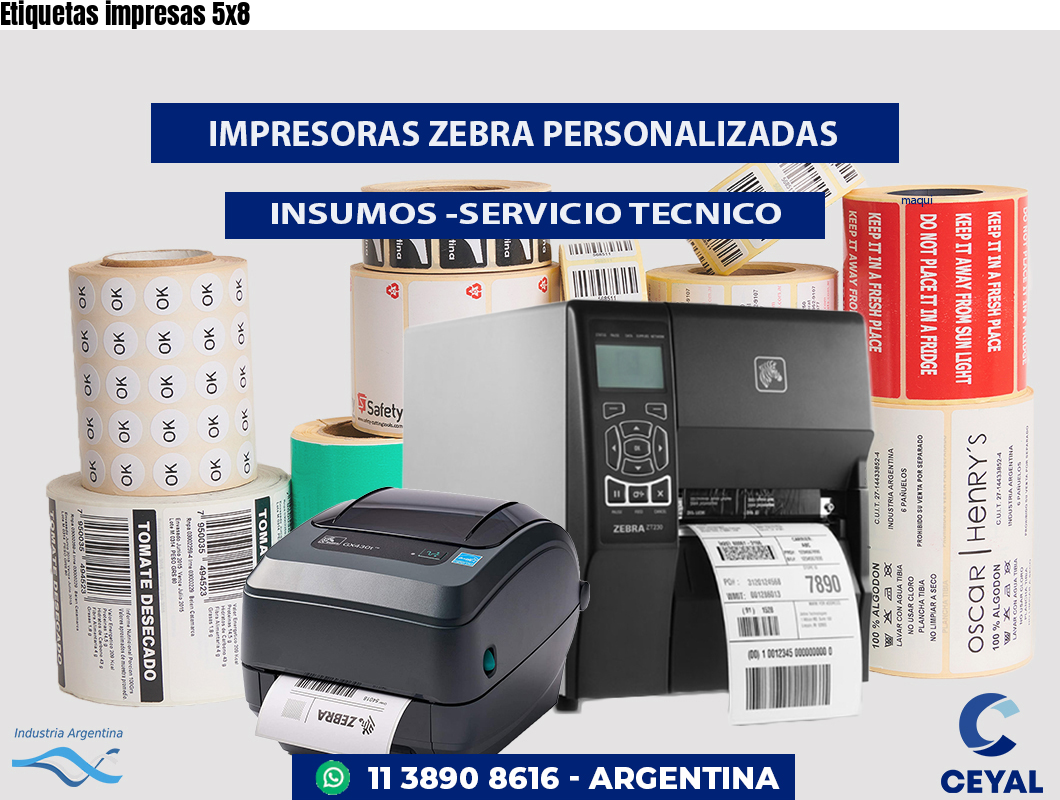 Etiquetas impresas 5x8