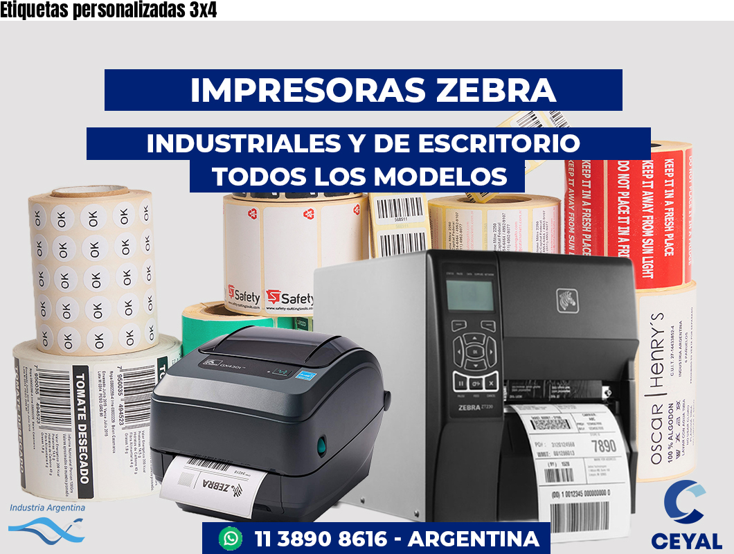 Etiquetas personalizadas 3x4