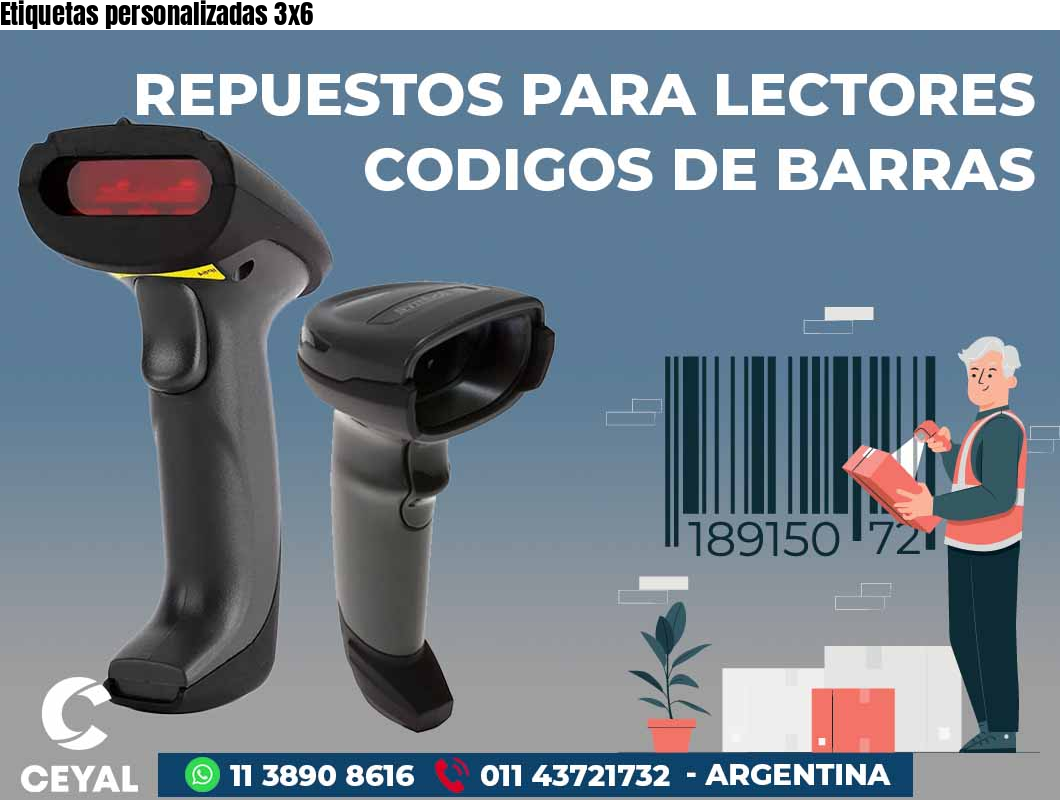 Etiquetas personalizadas 3x6 