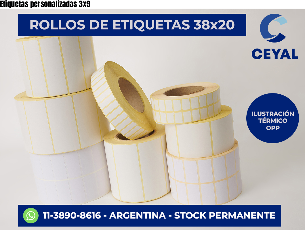 Etiquetas personalizadas 3×9