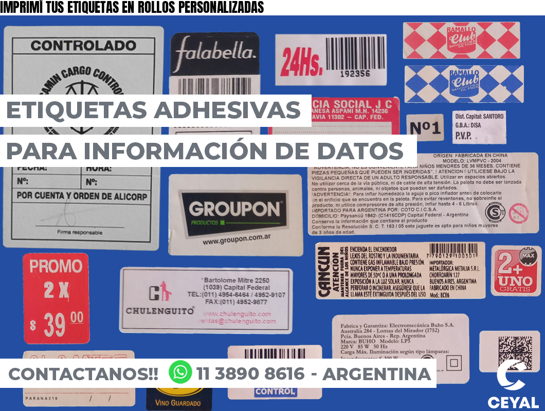 IMPRIMÍ TUS ETIQUETAS EN ROLLOS PERSONALIZADAS