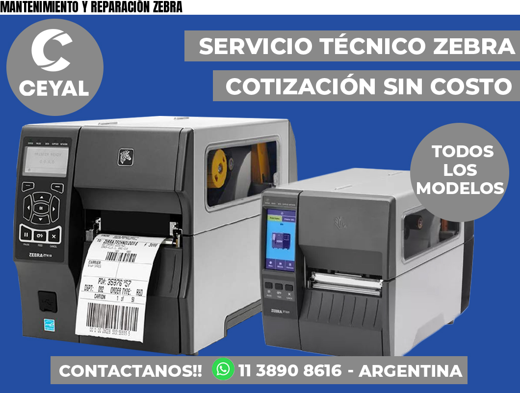 MANTENIMIENTO Y REPARACIÓN ZEBRA