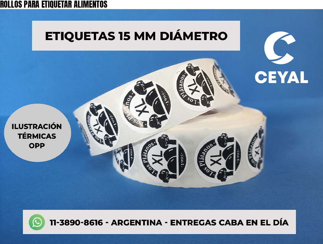 ROLLOS PARA ETIQUETAR ALIMENTOS