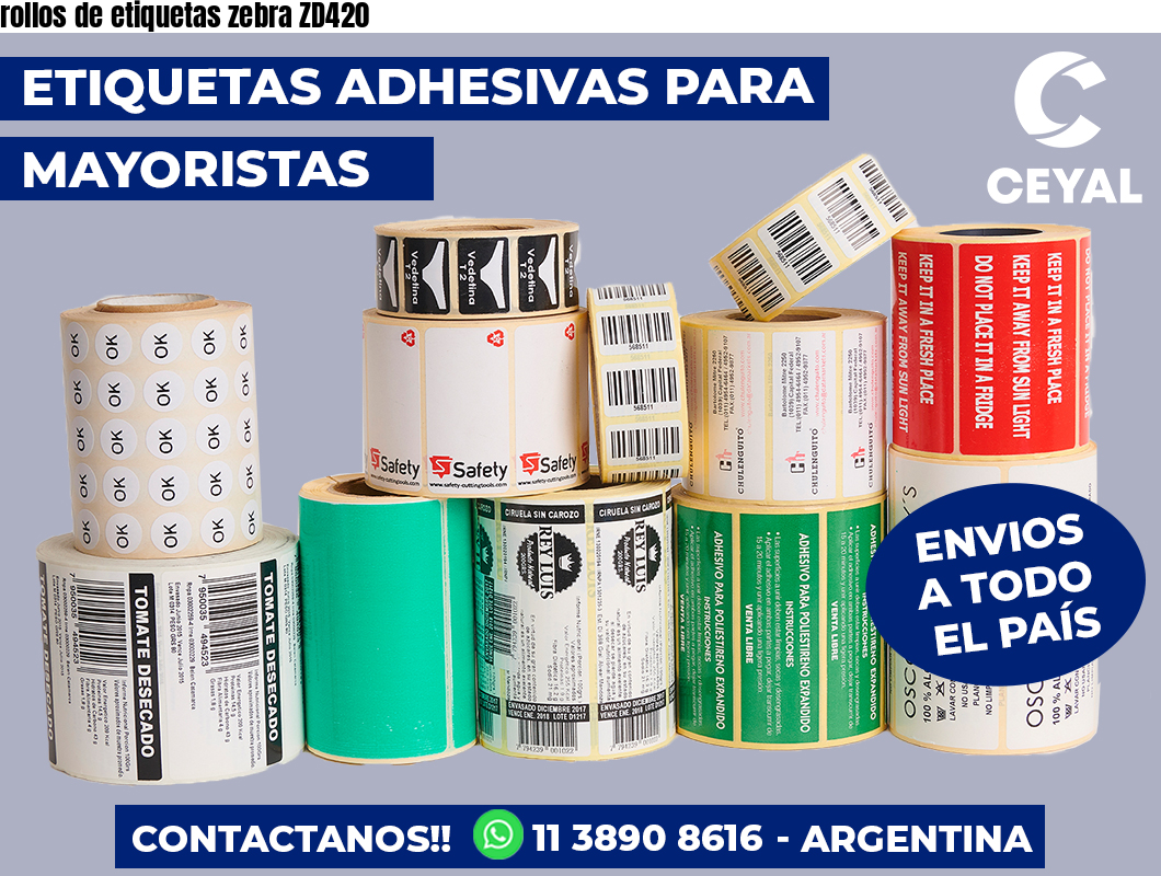 rollos de etiquetas zebra ZD420