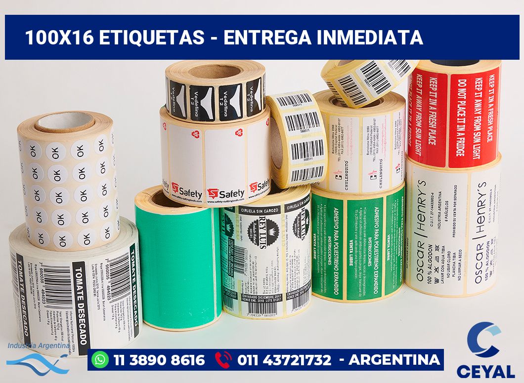 100×16 Etiquetas
