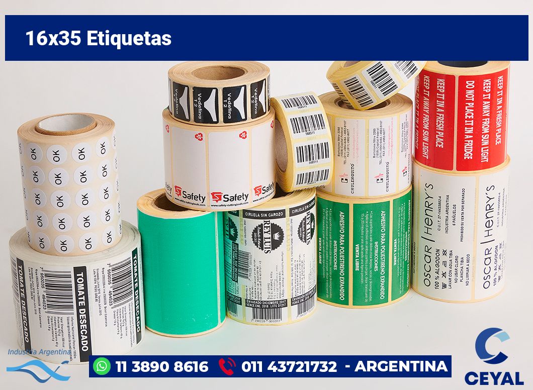 16×35 Etiquetas