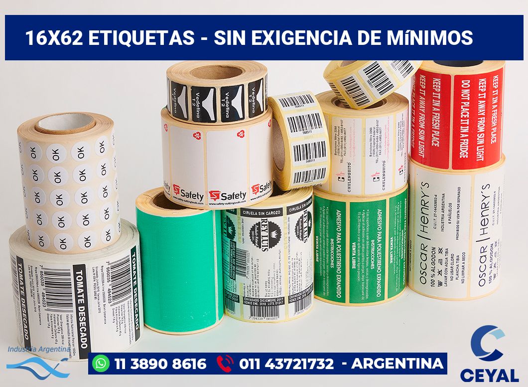 16x62 Etiquetas