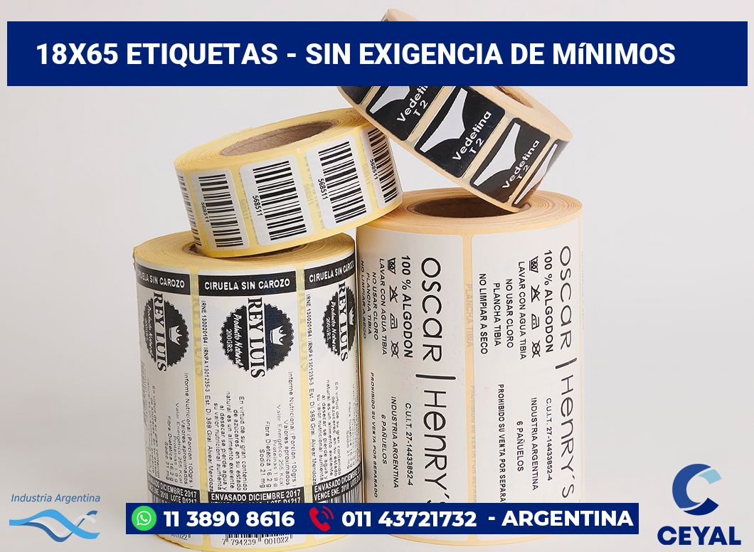 18×65 Etiquetas
