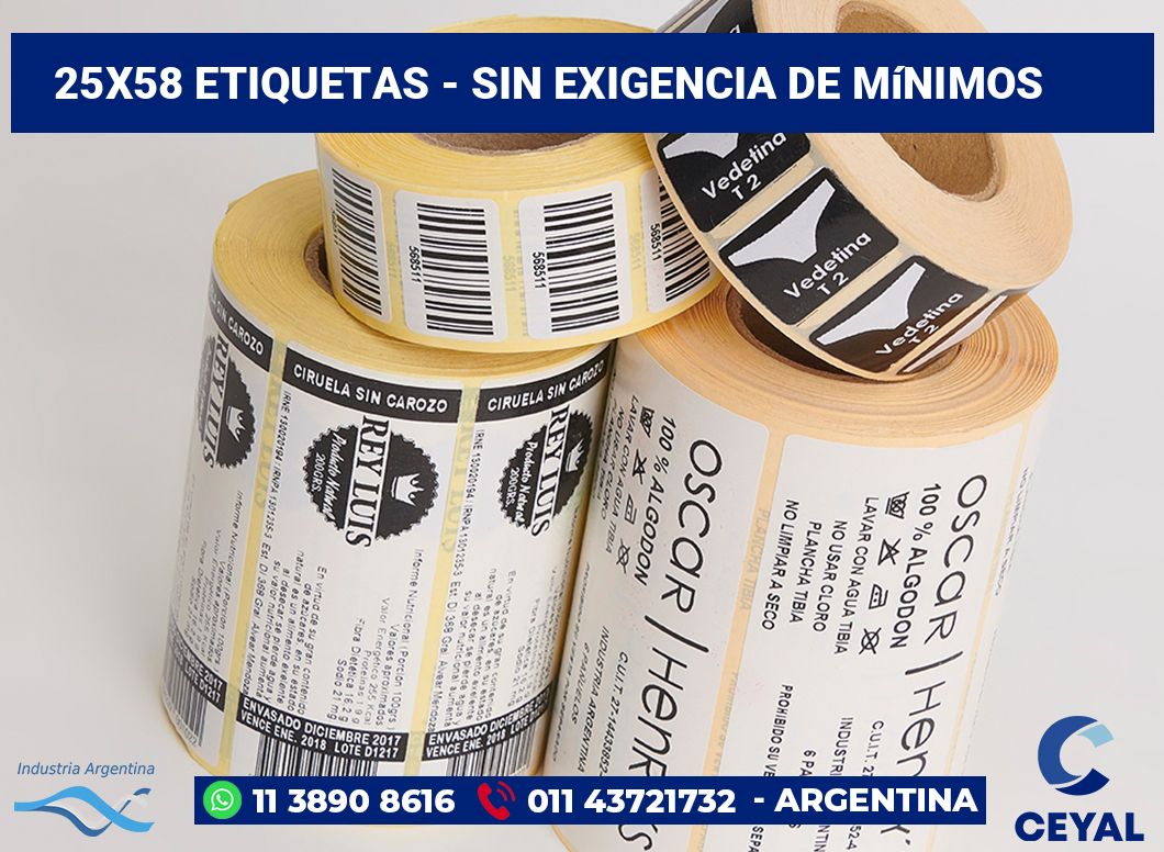 25×58 Etiquetas