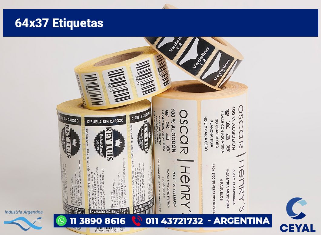64×37 Etiquetas