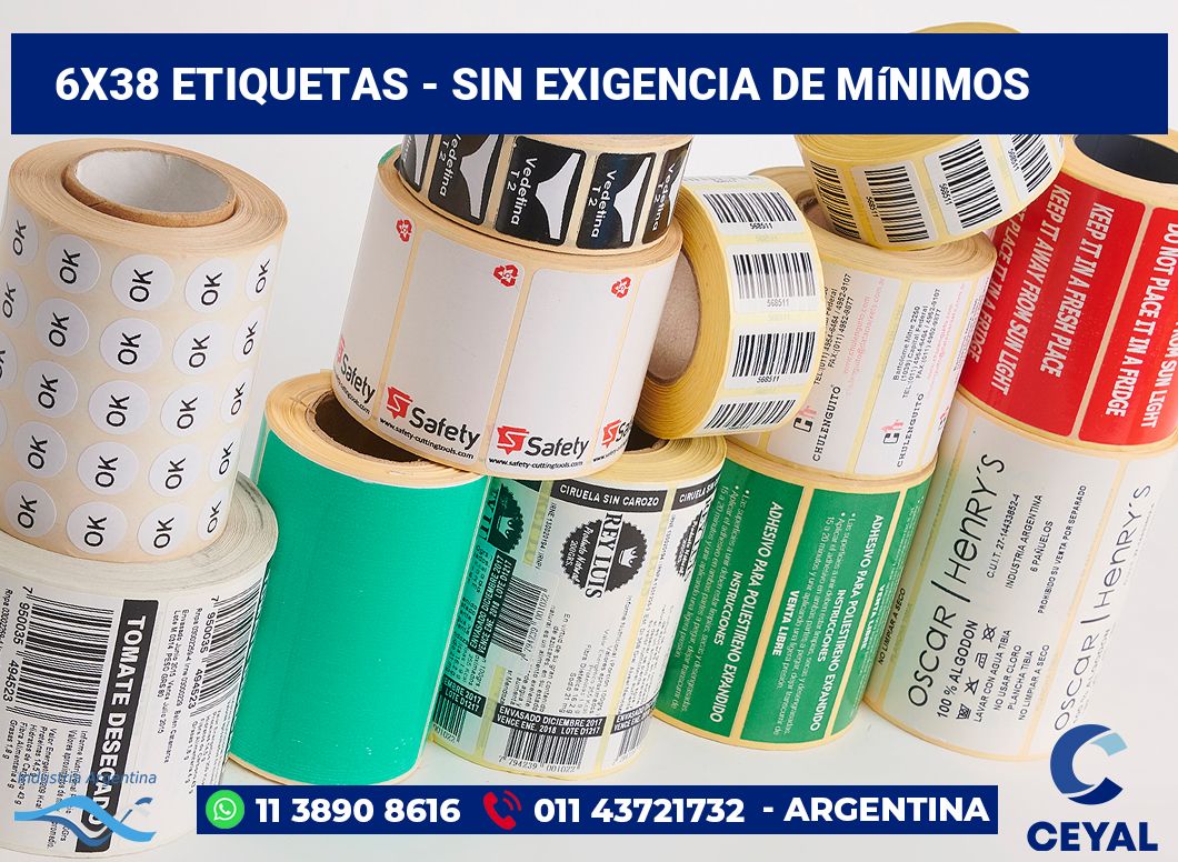 6x38 Etiquetas
