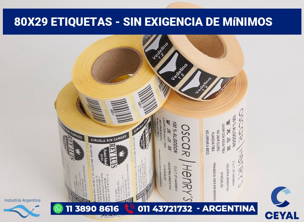80×29 Etiquetas