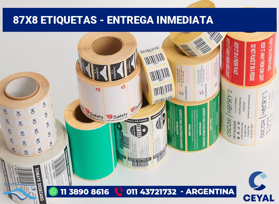 87x8 Etiquetas