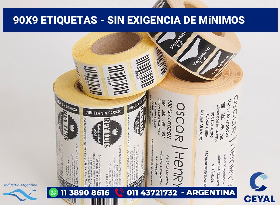 90x9 Etiquetas